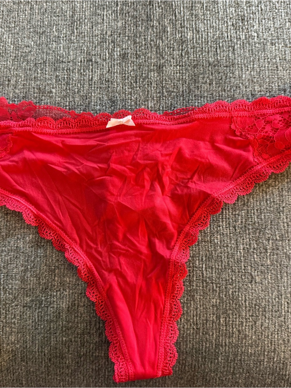 Victoria's Secret Red Lace-Trim Bikini Panty